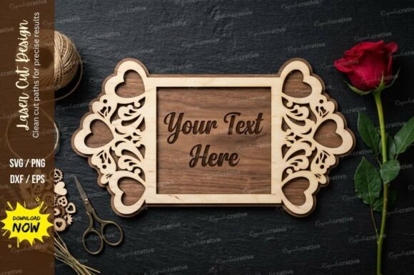 Download Floral Name Frame Laser Cut Svg Cutting - Premium Resources