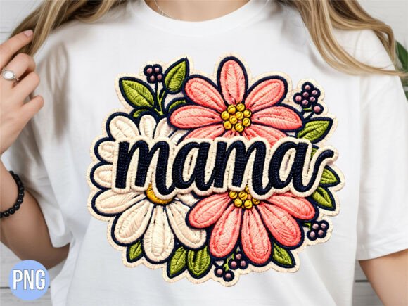 Download Embroidered Mama Daisy Floral Mom PNG - Mama Collection