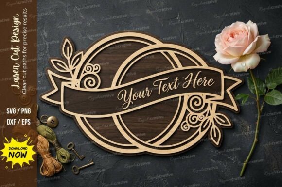 Download Floral Name Frame Laser Cut Svg Cutting - Premium Resources