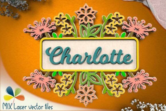 Download Floral Name Plaque SVG Laser Cut File - Premium Bundle